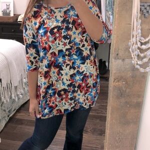 LulaRoe medium star print Irma Top